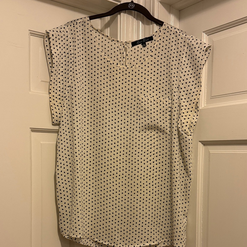 Cream and Black Polka Dot Blouse